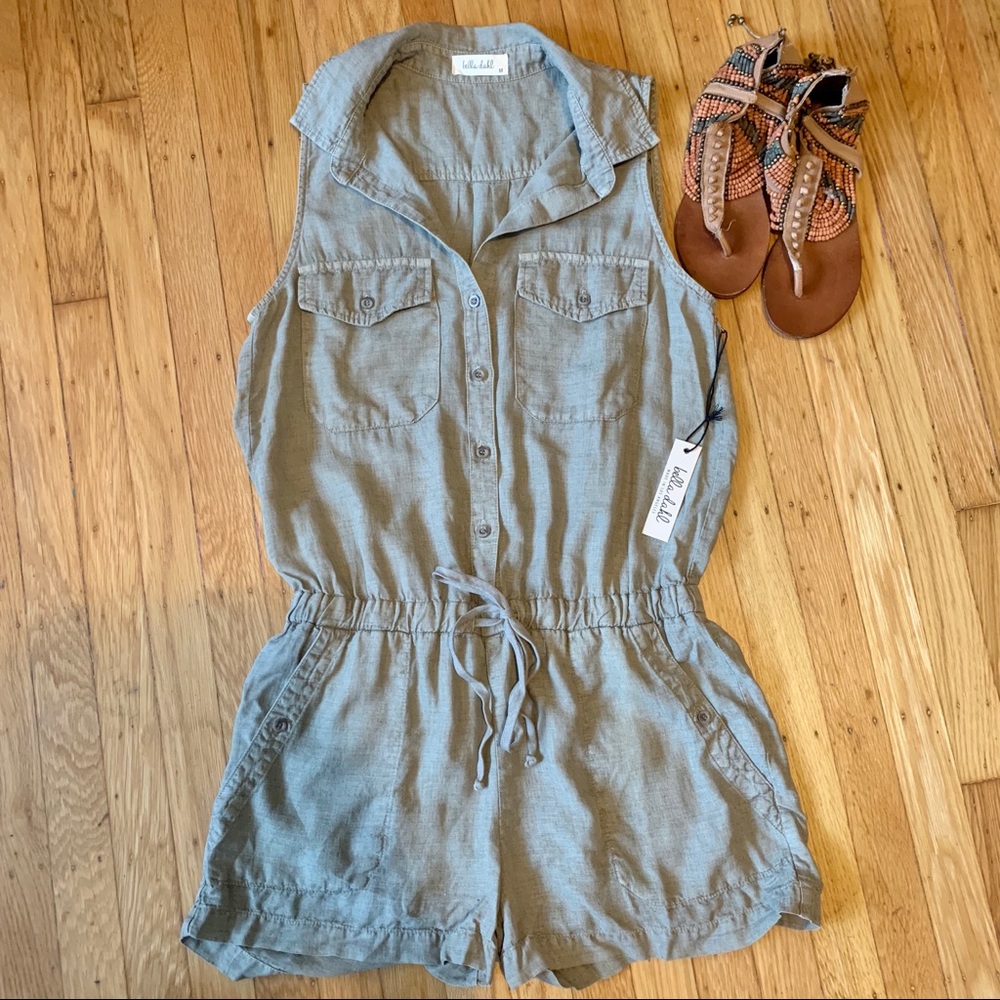 Linen Utility Romper NWT - Picture 1 of 5